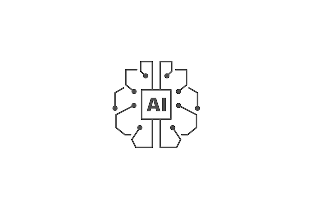Kunstmatige intelligentie AI icoon vector design