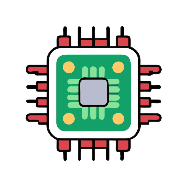 kunstmatige intelligentie chip vector grafische illustratie EPS bronbestandsformaat verliesloze schaalvergroting ic