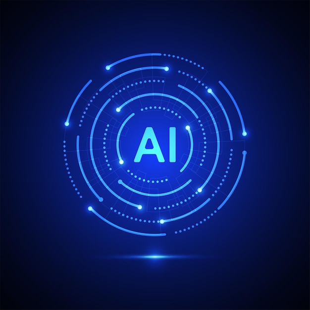 Kunstmatige intelligentie circuit lijnstijl Machine learning ontwerp Slimme netwerk digitale technologie AI Vectorillustratie