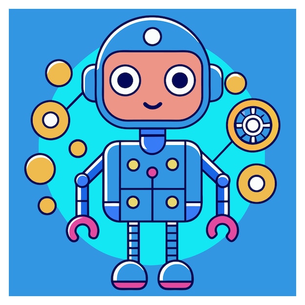 Kunstmatige intelligentie Robot Vector Graphic Design