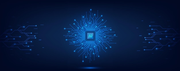 Kunstmatige intelligentie technologie circuit board Technologie abstracte achtergrond Futuristisch concept