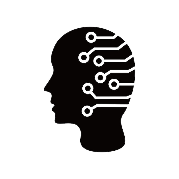 Kunstmatige intelligentie vectorpictogram voor websites en mobiel microchipteken en symbool