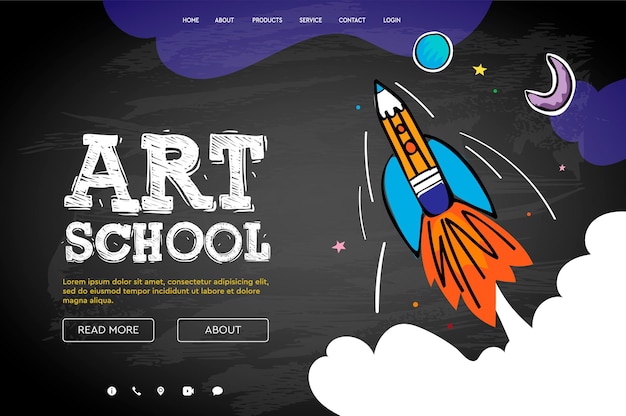 Kunstschool. web banner sjabloon.