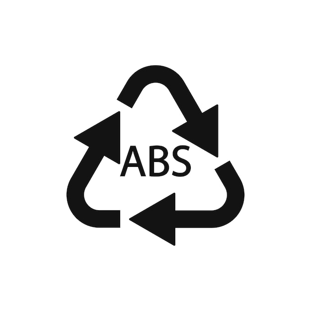 Kunststof recycle symbool ABS 9 vector pictogram Kunststof recycling code ABS