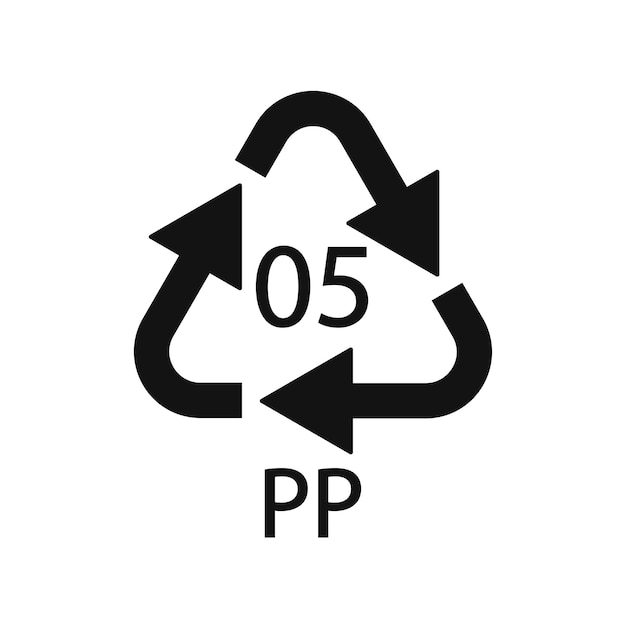 Kunststof recycle symbool PP 5 vector icon