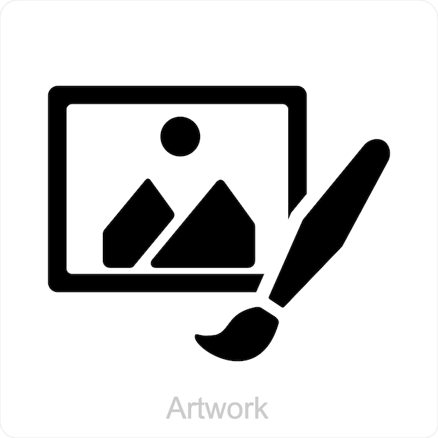 Kunstwerk en verf pictogram concept