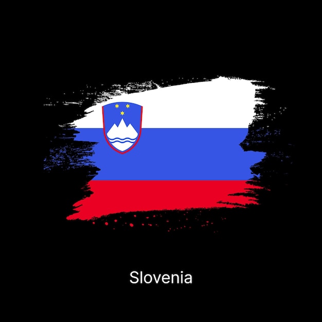 Kunstzinnige afbeelding van de vlag van Slovenië in gedurfde kleuren