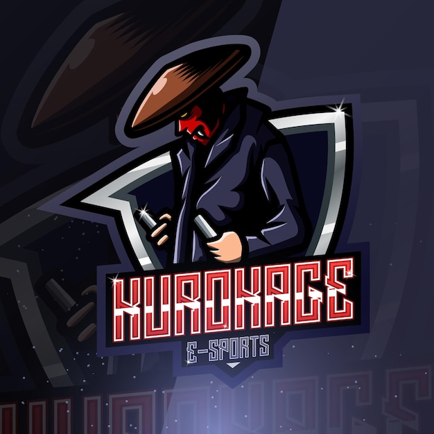 Logo della mascotte sportiva kurokage