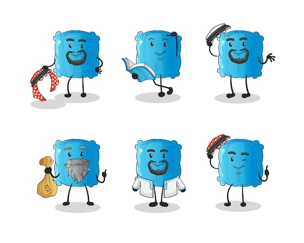 Kussen Arabische karakter cartoon mascotte vector