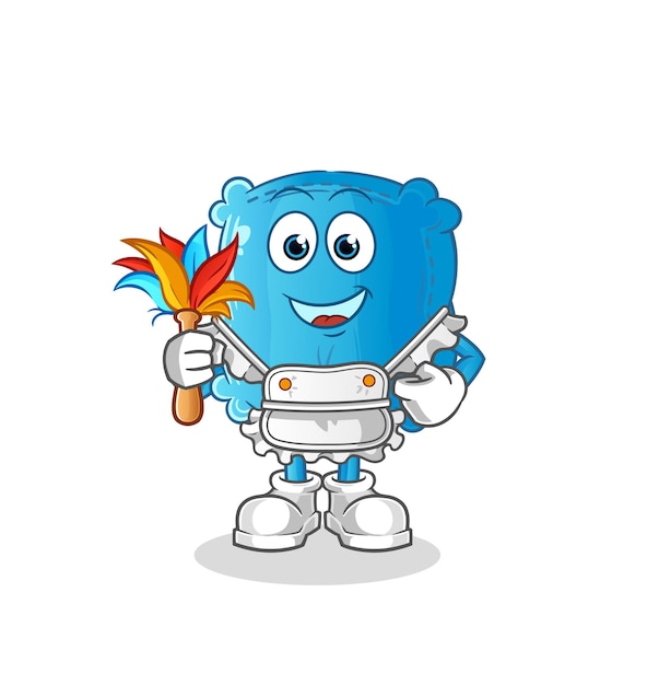 Kussen meid mascotte. cartoon vector