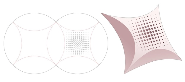 Kussenverpakkingsdoos met gesjabloneerde halftoonstippen gestanst sjabloon