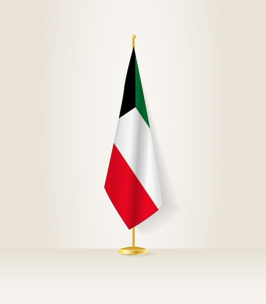 Kuwait flag on a flag stand