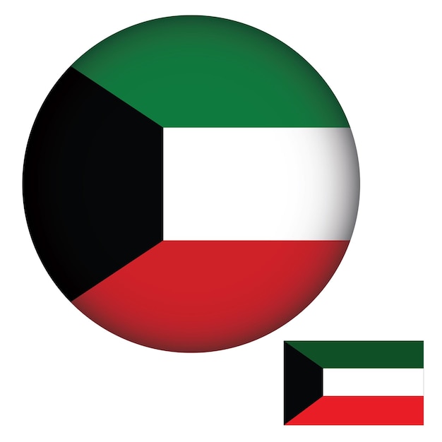クウェートの国旗丸形