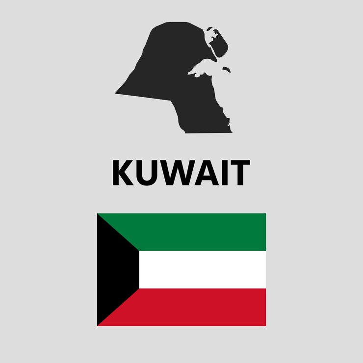 Kuwait Map and Flag Illustration