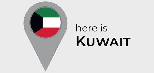 Kuwait map marker icon here is Kuwait vector illustration