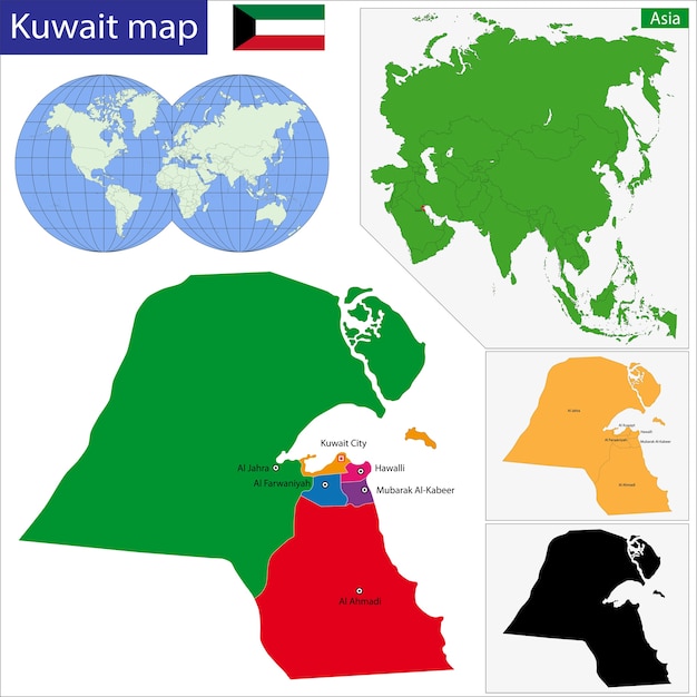 クウェートの地図