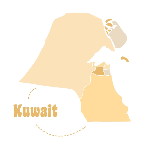 Kuwait middle east country map vector