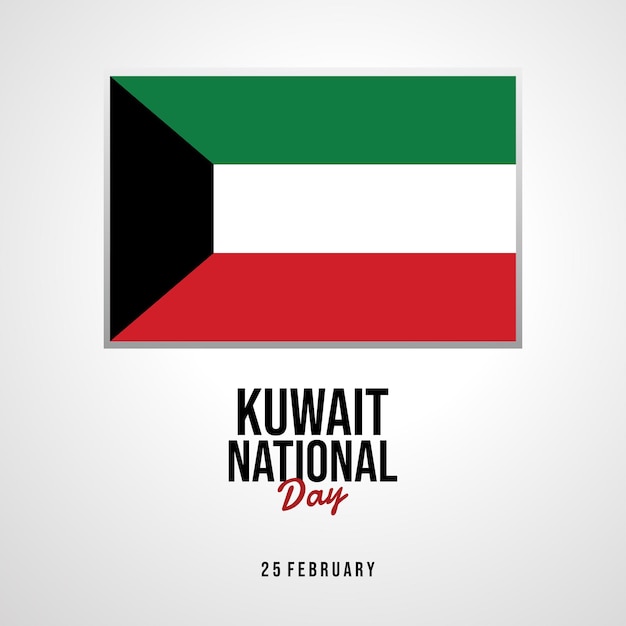 Scheda di celebrazione della festa nazionale del kuwait 25 febbraio