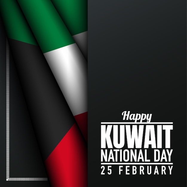 Kuwait National Day Background Vector Illustration