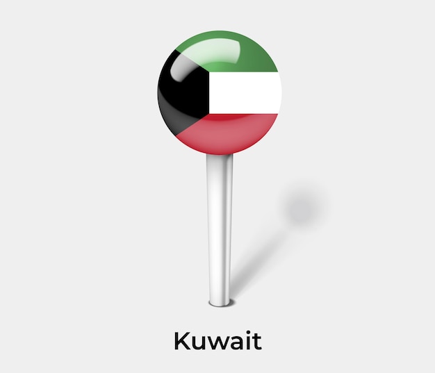 地図のベクトル図のクウェート押しピン