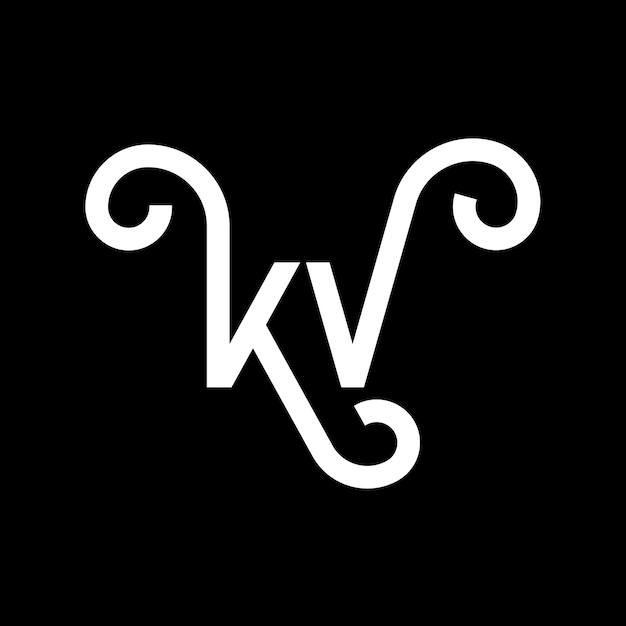 검은 바탕에 KV 문자 로고 디자인 KV 크리에이티브 이니셜 글자 로고 컨셉 KV 글자 디자인 KV 검은색 바탕에  글자 디자인