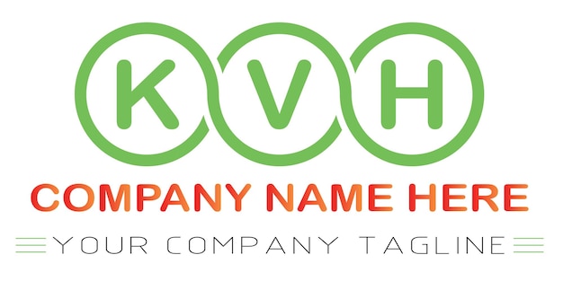 Vector kvh brief logo ontwerp