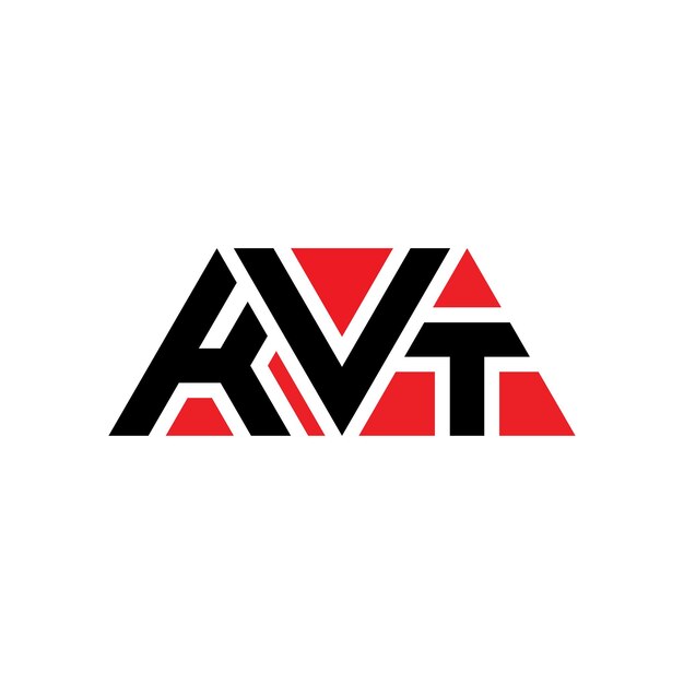 KVT triangle letter logo design with triangle shape KVT triangle logo design monogram KVT triangle vector logo template with red color KVT triangular logo Simple Elegant and Luxurious Logo KVT