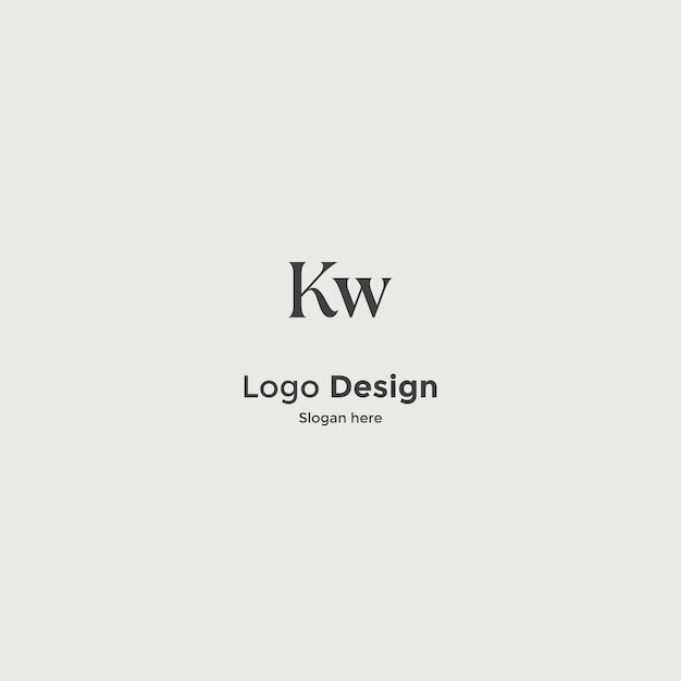 Kw initial logo design vector image