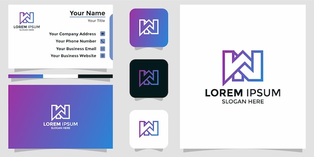 KW letter logo and branding card