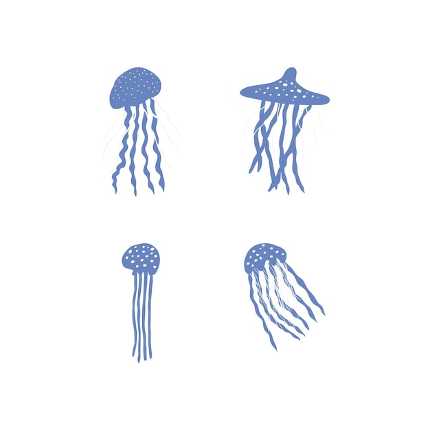 Vector kwallen karakter zee dier op diepe achtergrond wild leven illustratie vector illustratie
