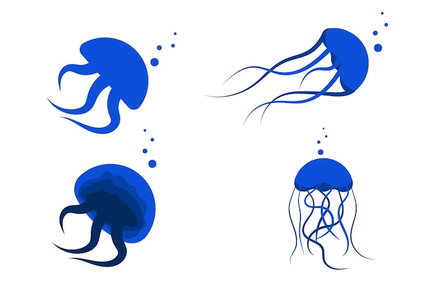 Kwallen logo frisse blauwe kleur moderne en eenvoudige logo vector EPS-formaat