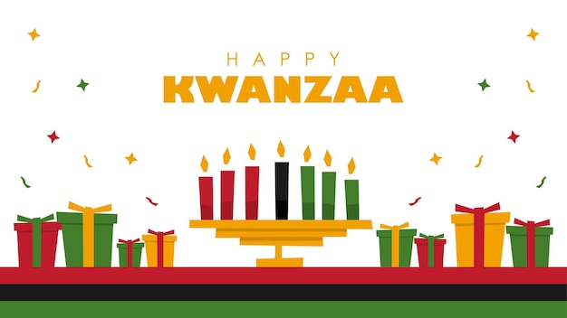 kwanzaa achtergrond sjabloon vector plat ontwerp