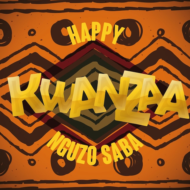 Kwanzaa background with golden greeting message