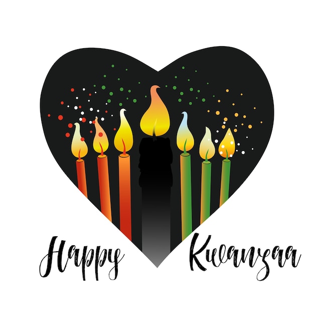 Kwanzaa banner traditionele Afro-Amerikaanse etnische vakantie ontwerpconcept met een brandende kaars in b