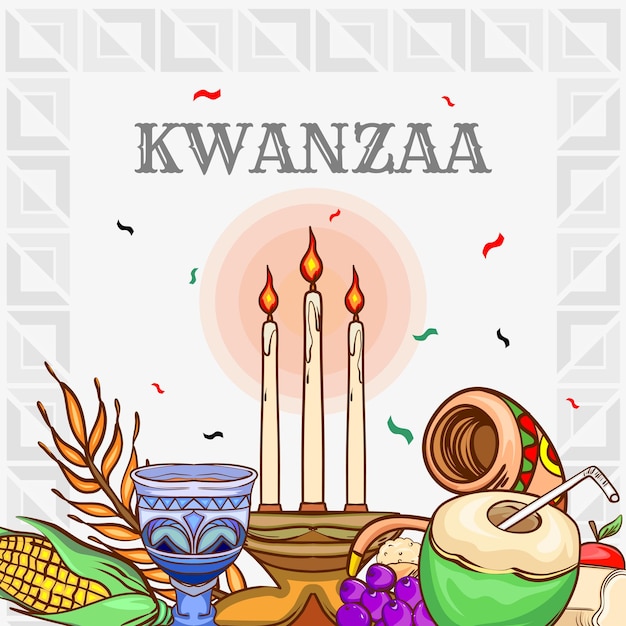 Kwanzaa day greeting card post template