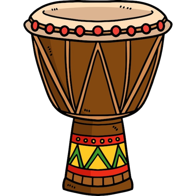 Vector kwanzaa djembe cartoon colored clipart