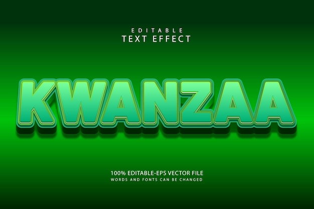 Kwanzaa editable text effect 3 dimension emboss modern style