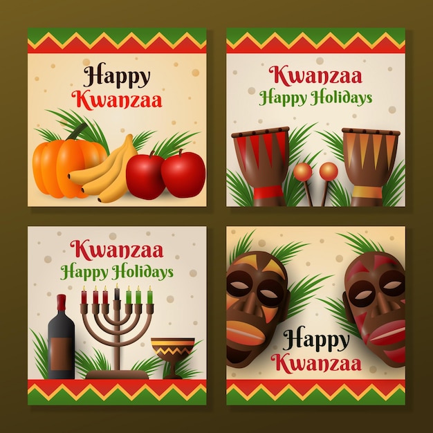 Vector kwanzaa festivity sociale media