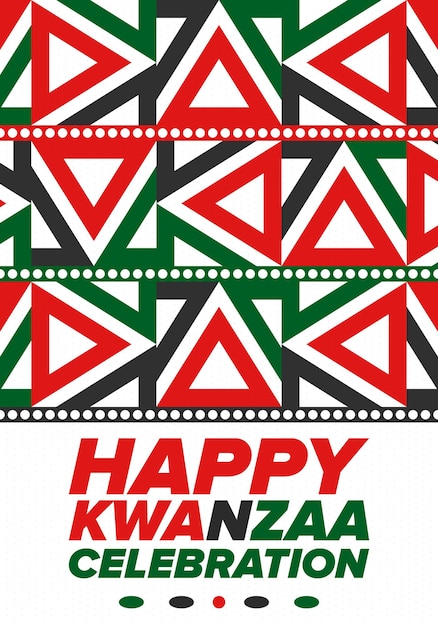 Vector kwanzaa happy celebration african and africanamerican culture holiday seven days festival