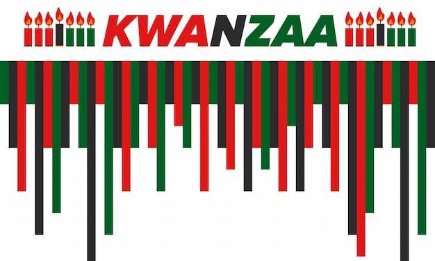 Kwanzaa Happy Celebration African and AfricanAmerican holiday 7일 축제 벡터 포스터