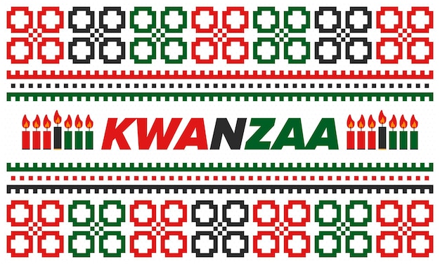 Kwanzaa Happy Celebration African and AfricanAmerican holiday Seven days festival Vector poster