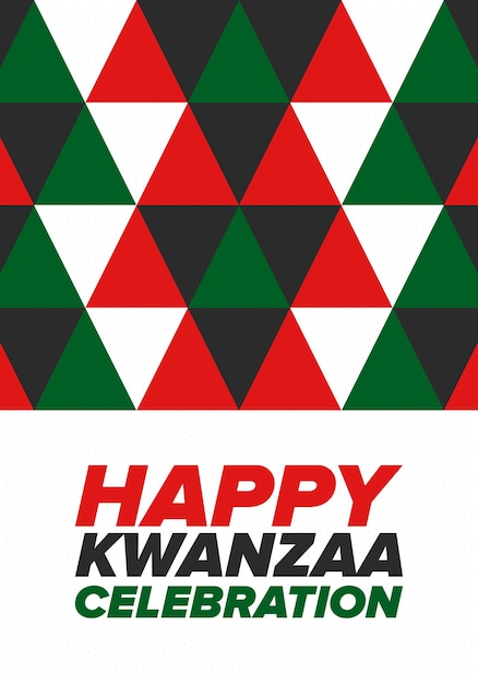 Kwanzaa Happy Celebration African and AfricanAmerican holiday Seven days festival Vector poster