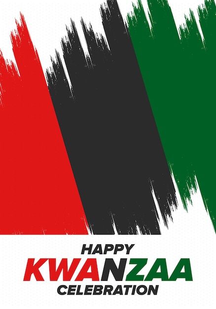 Kwanzaa happy celebration african and africanamerican holiday seven days festival vector poster