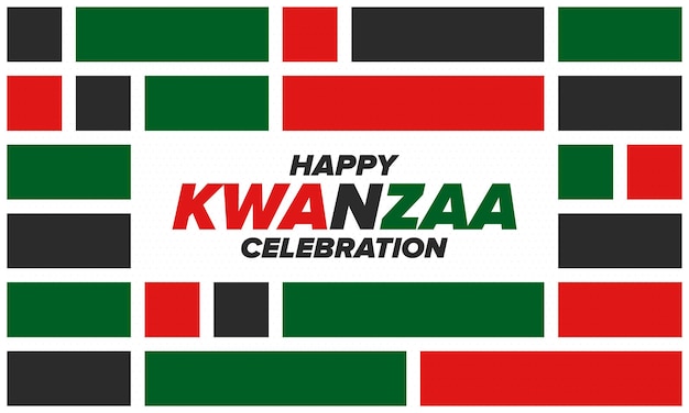 Kwanzaa Happy Celebration African and AfricanAmerican holiday 7일 축제 벡터 포스터