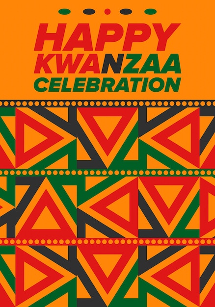 Vector kwanzaa happy celebration afrikaanse en afro-amerikaanse cultuurvakantie zeven dagen festival