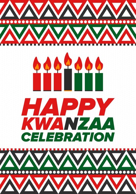 Vector kwanzaa happy celebration afrikaanse en afro-amerikaanse cultuurvakantie zeven dagen festival