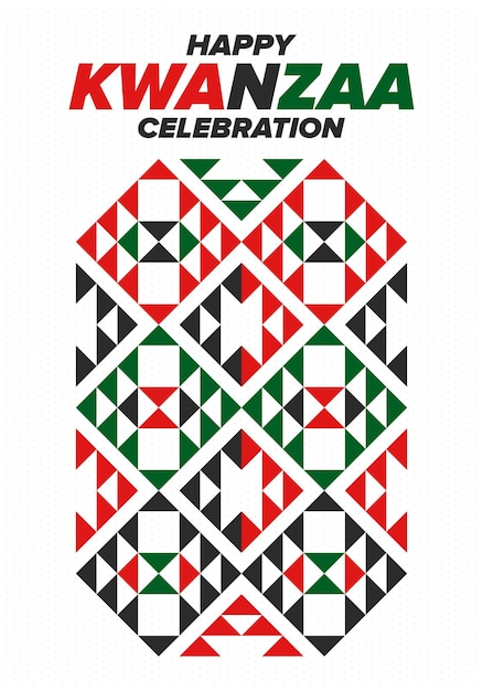 Kwanzaa Happy Celebration Afrikaanse en Afro-Amerikaanse vakantie Zeven dagen festival Vector poster