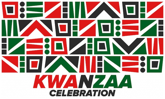 Kwanzaa Happy Celebration Afrikaanse en Afro-Amerikaanse vakantie Zeven dagen festival Vector poster