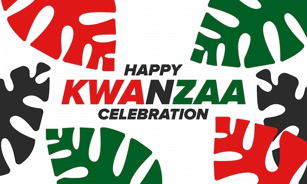 Kwanzaa Happy Celebration Afrikaanse en Afro-Amerikaanse vakantie Zeven dagen festival Vector poster