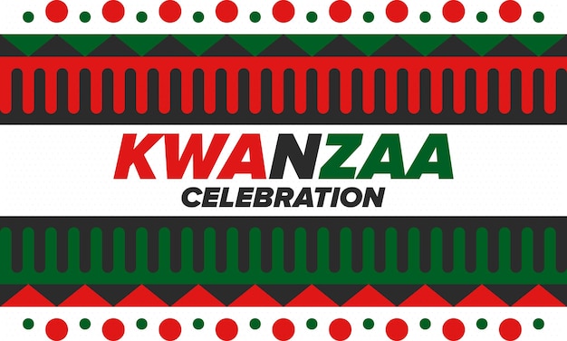 Kwanzaa Happy Celebration Afrikaanse en Afro-Amerikaanse vakantie Zeven dagen festival Vector poster